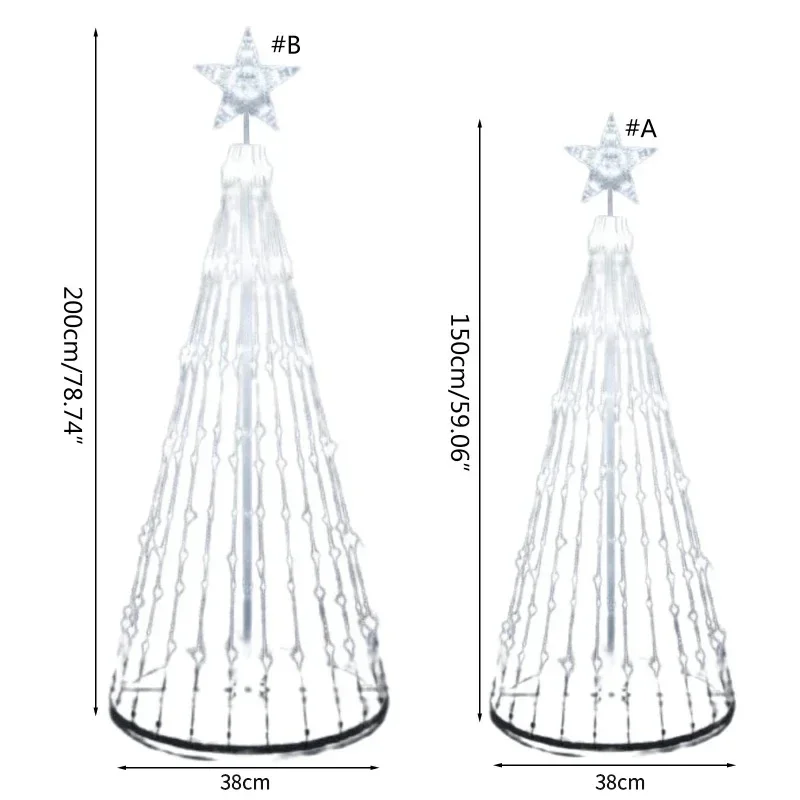 1.5/2m Controlchristmas Light NEW LED Christmas Tree Indoor Outdoor Decoration Metal Ring Led String Light Decorative Light
