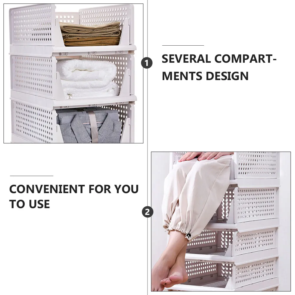 

2PCS Stackable Drawer Wardrobe Wardrobe Closet ganizers Closet ganizers Plastic Clothing Moldproof Moistureproof Storage Box