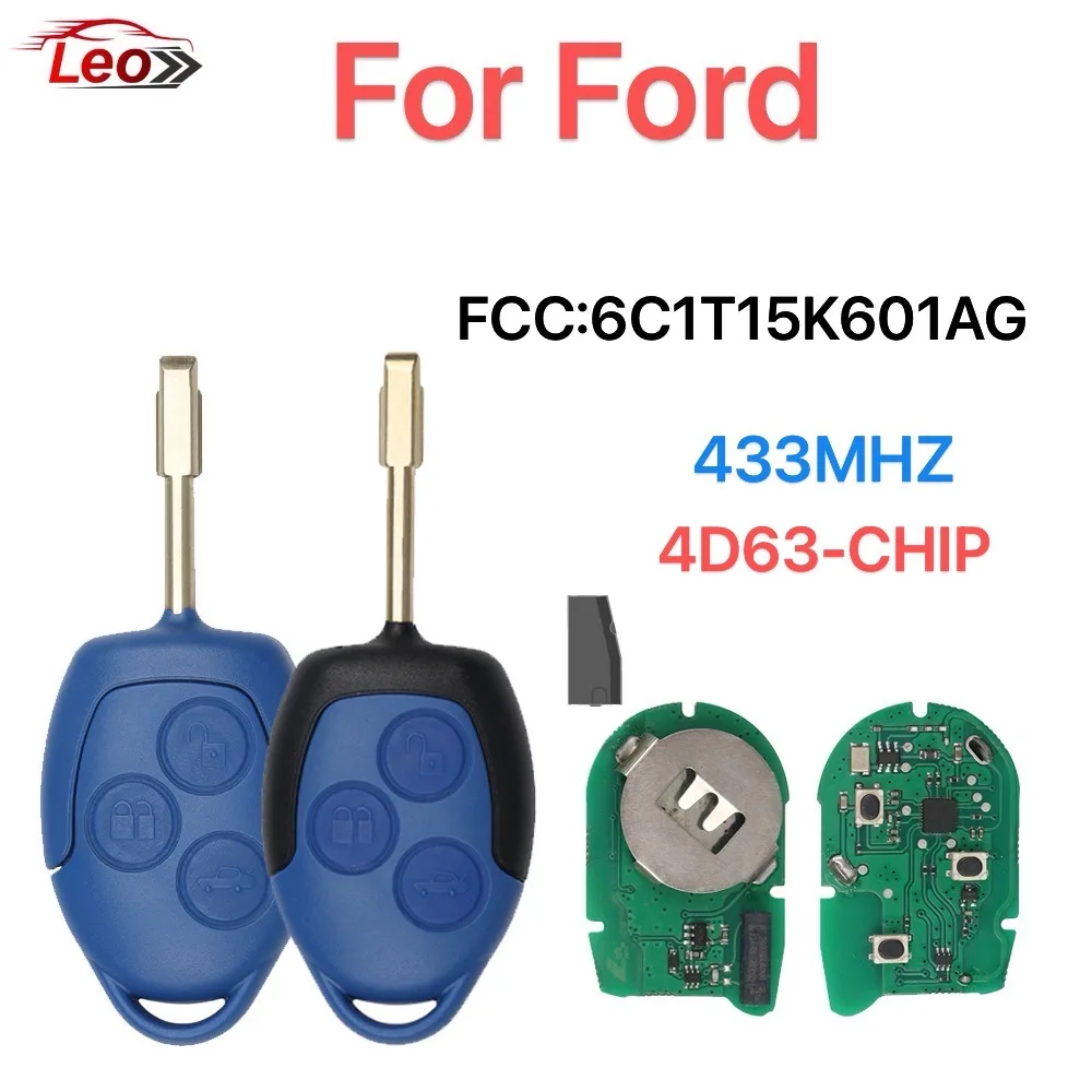 

Leo Blue Remote key For Ford Transit WM VM 2006-2014 FCC:6C1T15K601AG 6CIT15K601 433MHZ ID:4D63-CHIP.