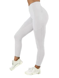 Women s High Waist Yoga Leggings with Pockets Solid Color ming Trousers Elasticity Casual Long Pants for Fitness