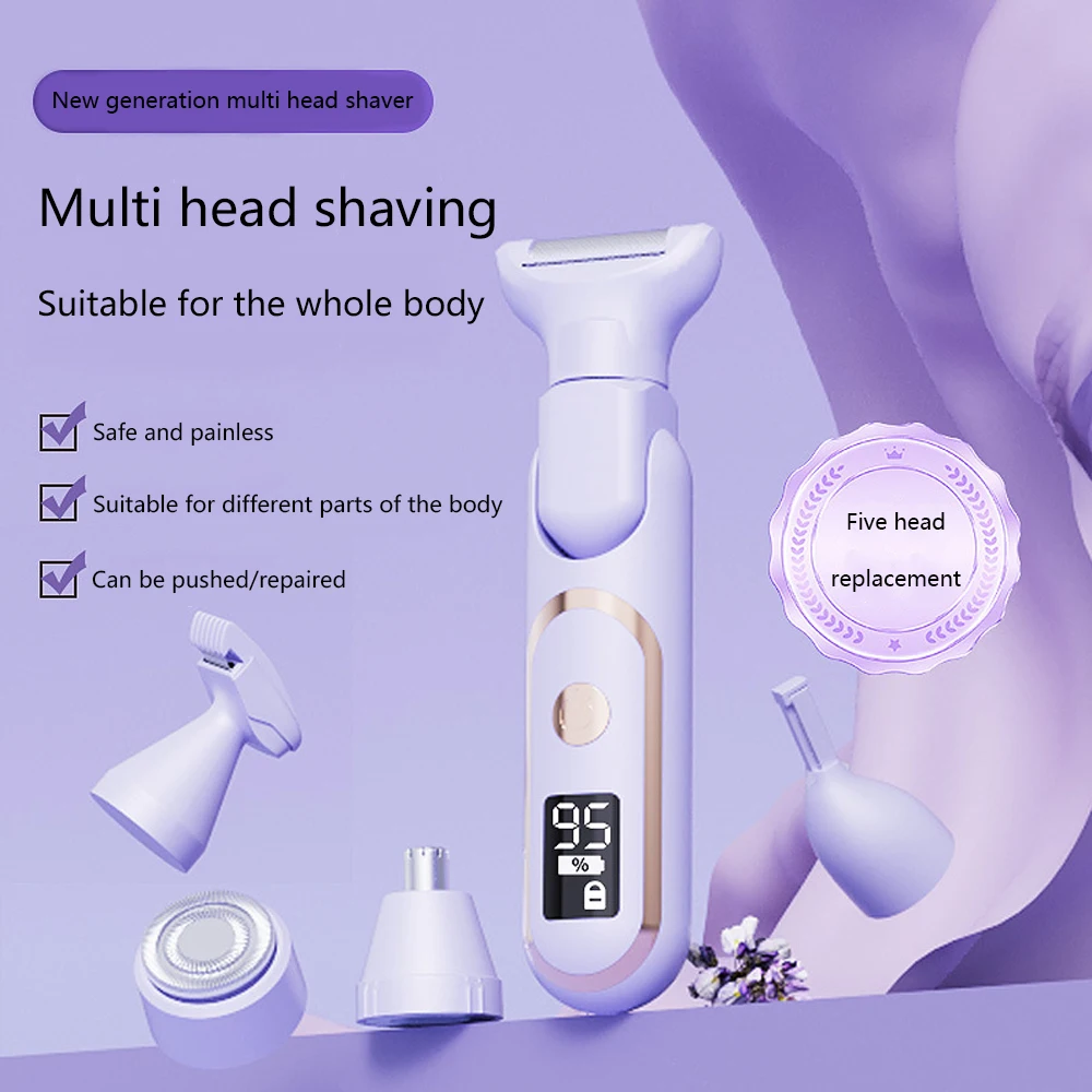 

Five in one multifunctional shaver, private pubic hair, armpit hair trimmer, hair scraper, hair removal, whole body hair care