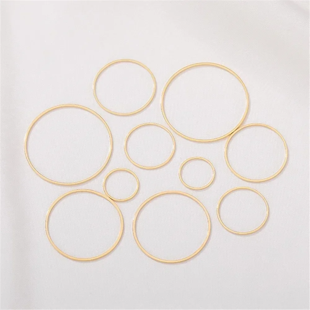 Anillo chapado en oro de 14 quilates, anillo geométrico circular, anillo colgante, joyería hecha a mano para oreja, accesorios de Material colgante Q010