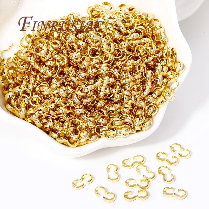 50-100Pcs/Lot Clasps Clasp For Beaded Necklaces 18K Gold Plated Connector Clasp For Bracelets Accessories,DIY Jewelry Making