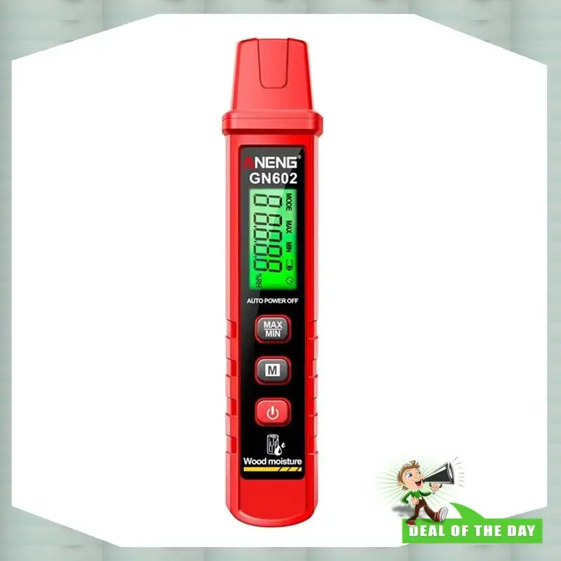 24-Hour Delivery  GN602 Intelligent Wood Moisture Detector 0~ 58 % Meter Tester For Building Material With Max/Mini Value
