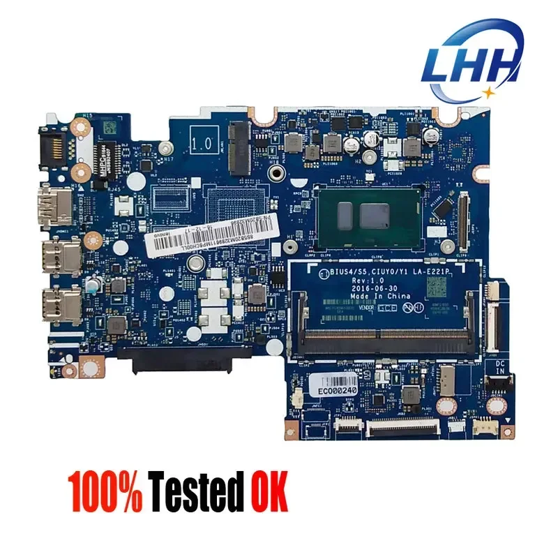 LA-E221P Mainboard  for Lenovo Ideapad  510-15IKB Laptop Motherboard CPU I7-7500U UMA Tested OK