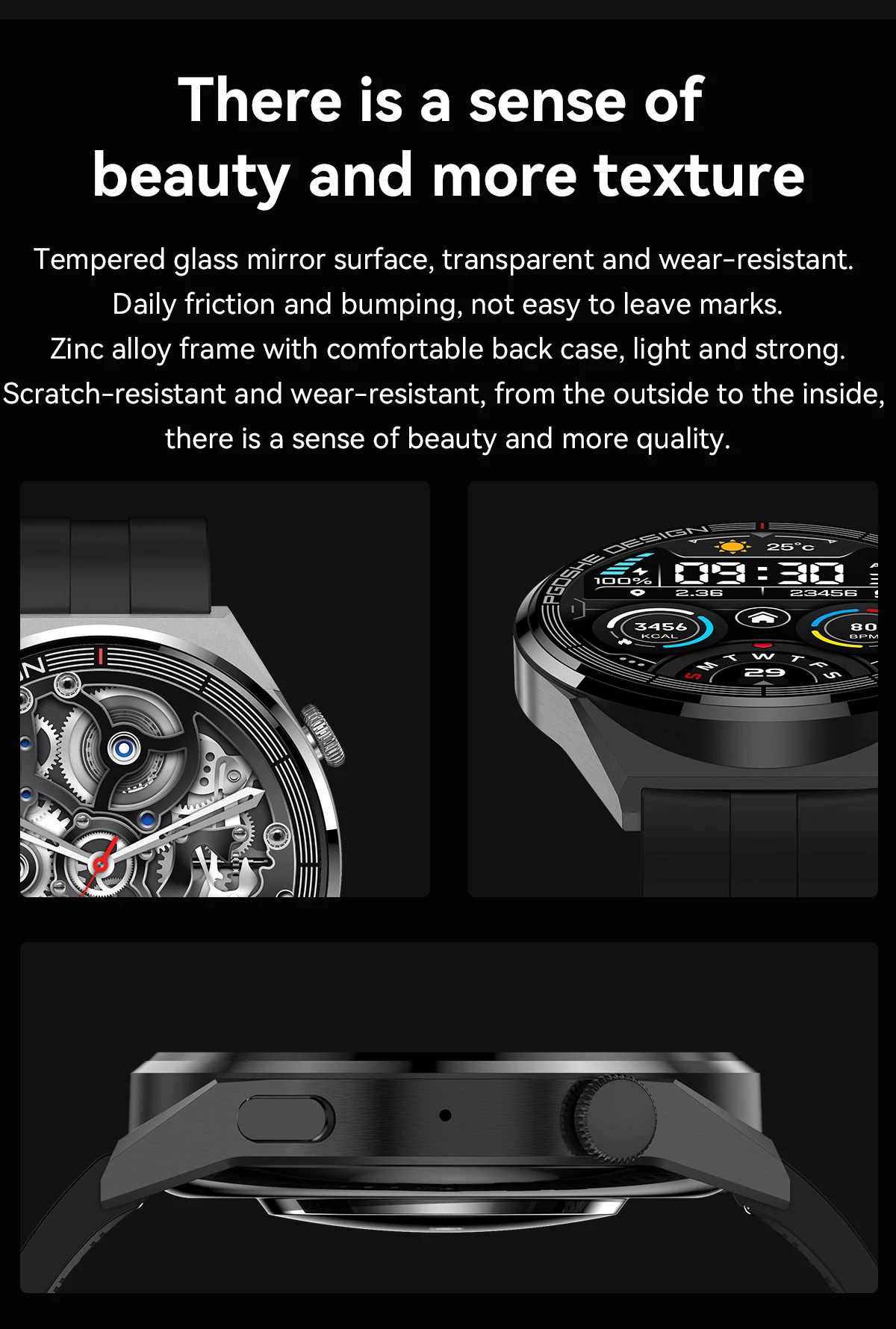 ZGPAX Sports Watch 330mah Smart Watch Bluetooth Call IP67 Waterproof Fitness 1.41 inch HD Screen Smartwatch