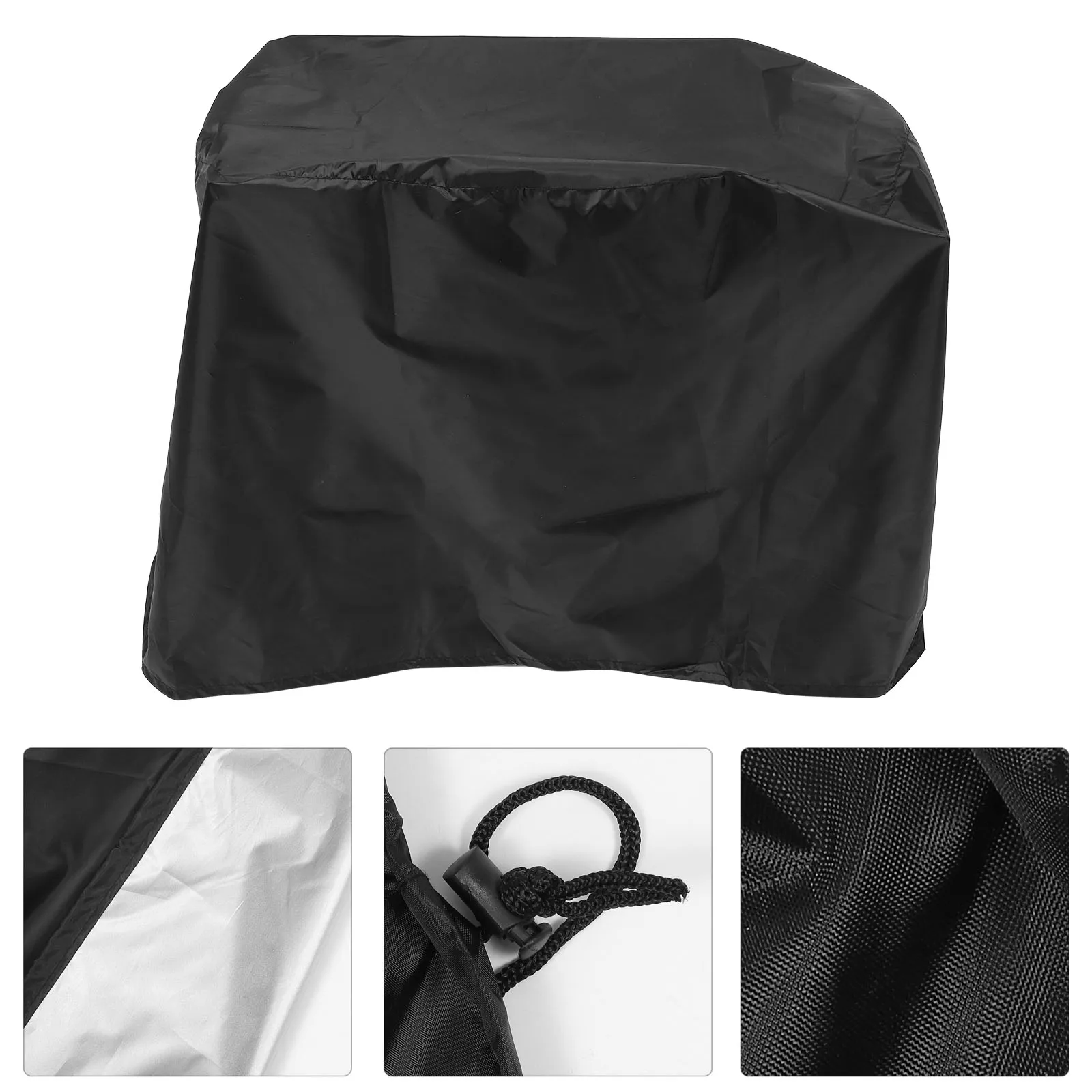 

77cm Round Bbq Cover Waterproof Durable 190d Polyester Silver Black for Gas Electric Grills Waterproof Bbq Cover