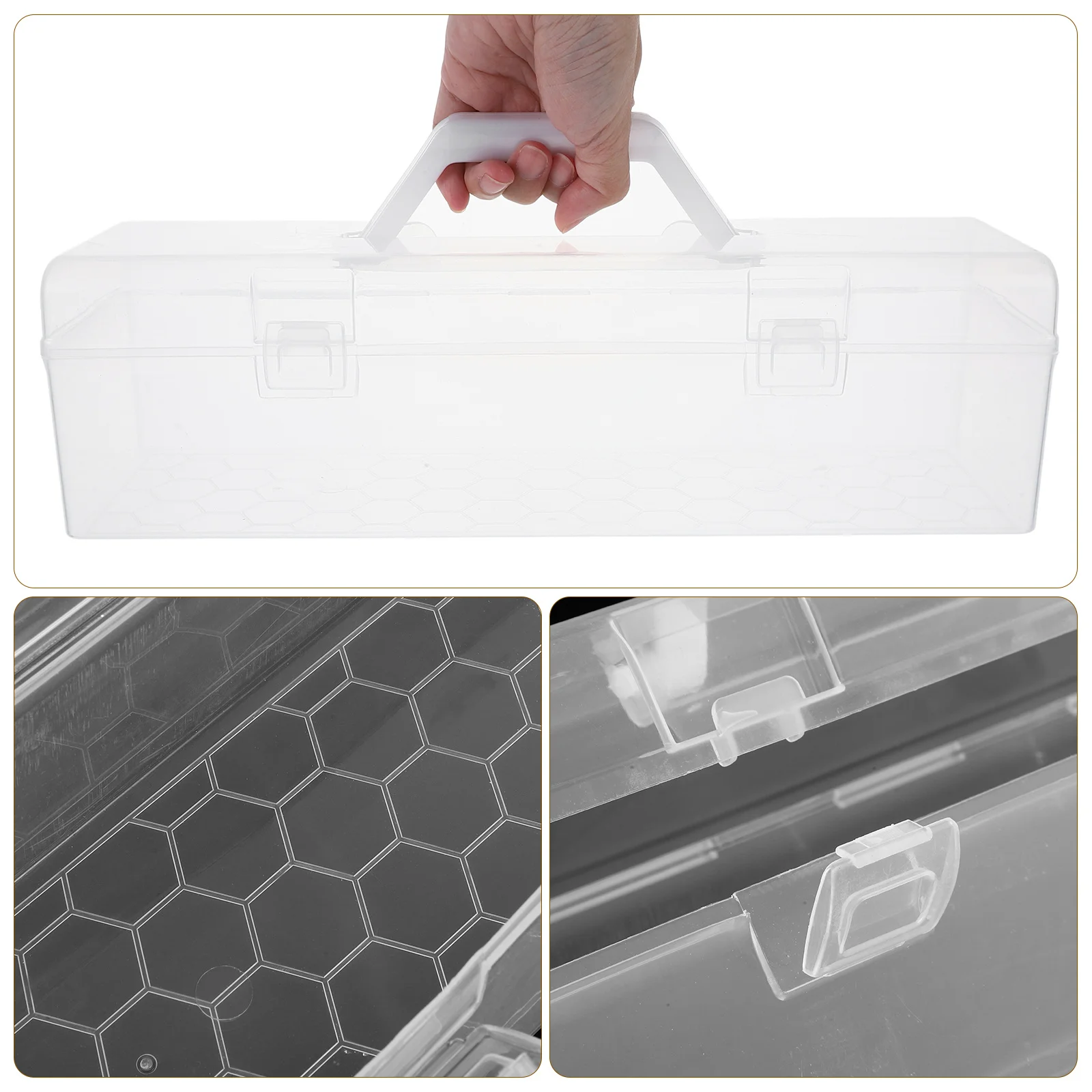 صندوق أقلام رصاص شفاف بسعة كبيرة منظم تخزين شفاف للوازم الفنية وأدوات الرسم وإكسسوارات الخياطة اليدوية