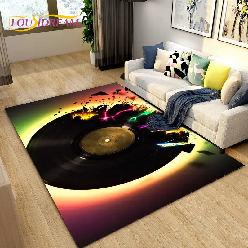 

3D Creative Music Vinyl Record Area Rug,Carpet Rug for Living Room Bedroom Sofa,Kitchen Bathroom Doormat Non-slip Floor Mat