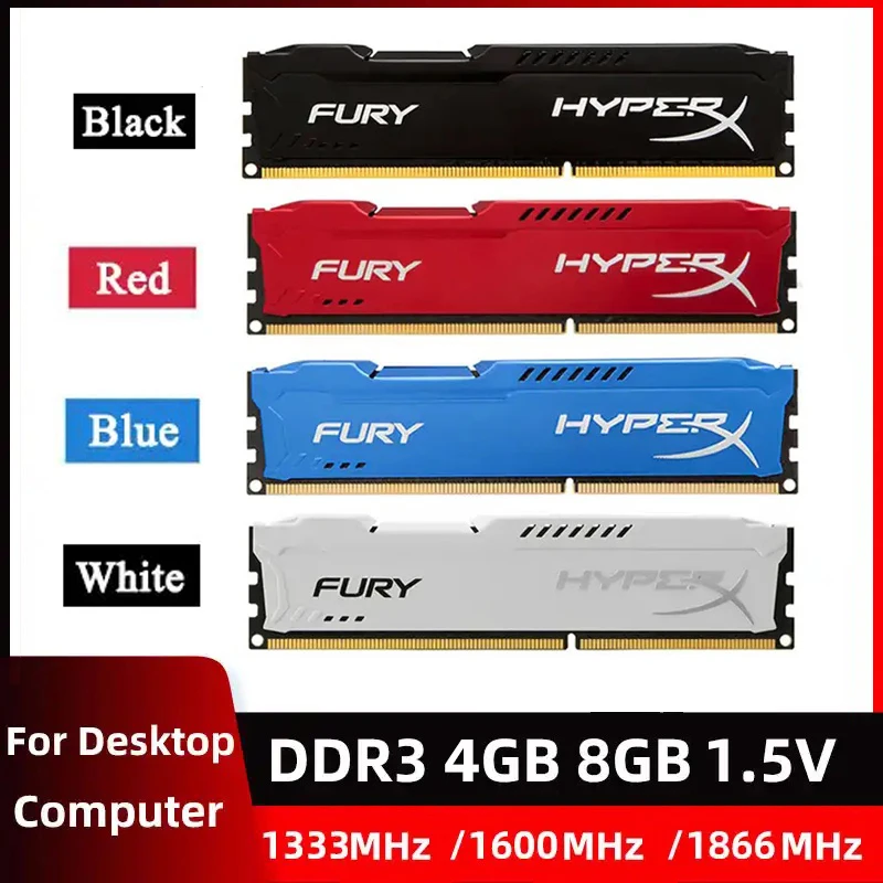 Memoria RAM HYPERX DDR4 DDR3 para computadora de escritorio, 4GB 8GB 1333MHz 1600MHz DIMM, para Intel y AMD PC3 12800U PC3 10600U 1.5V NON ECC