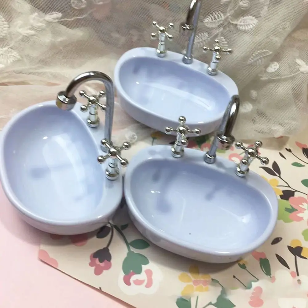 Scene Model Simulation Washing Photography Props Toy 1/12 Scale Dollhouse Bathroom Washbasin Miniature Furniture