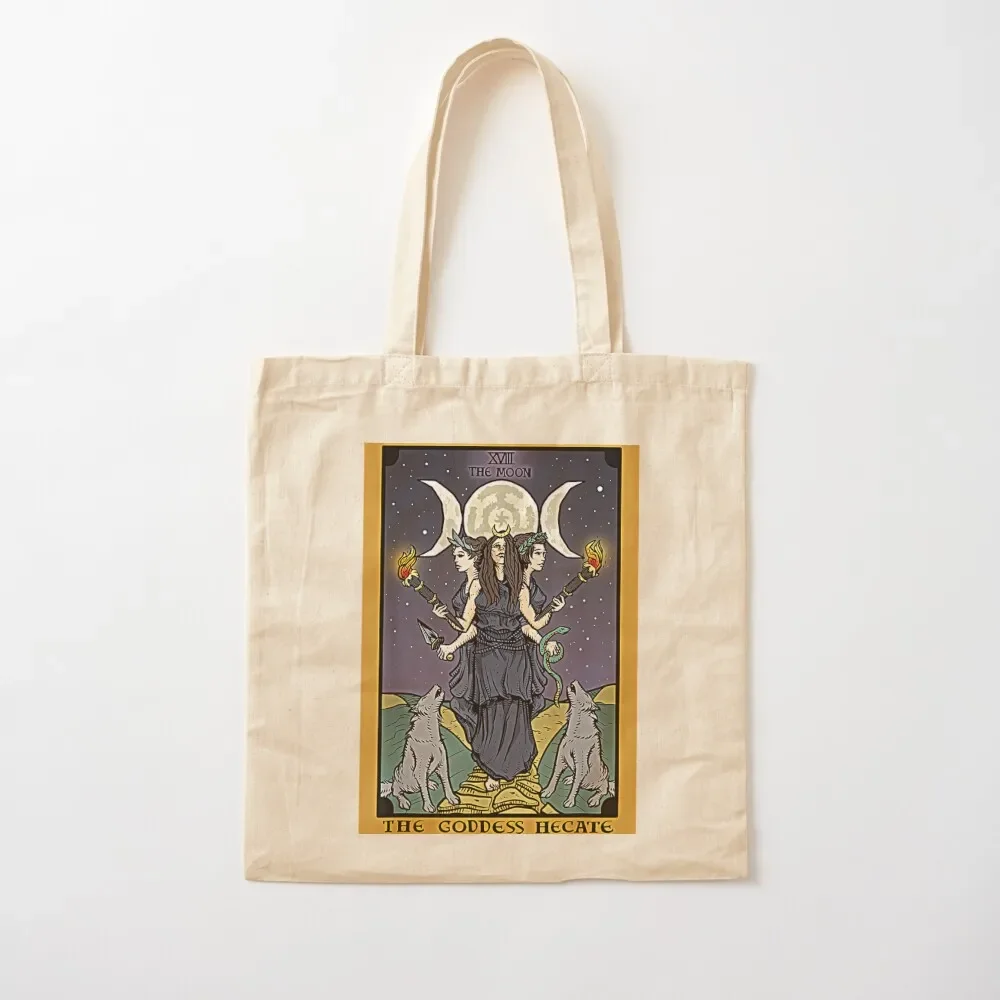 

The Goddess Hecate Tarot Card Triple Moon Wiccan Pagan Witch Tote Bag Women bags Handbags Shopper canvas tote bag Bag