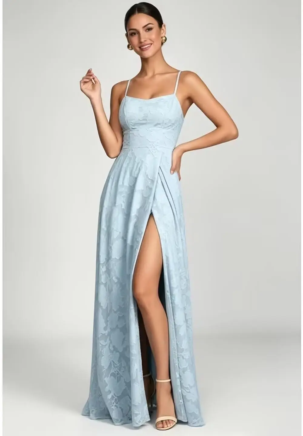 

Floral Prom Dresses for Women Spaghetti Strap Corset Long Bridesmaid Dress with Slit Formal Dress Women Elegant Evening Dresses
