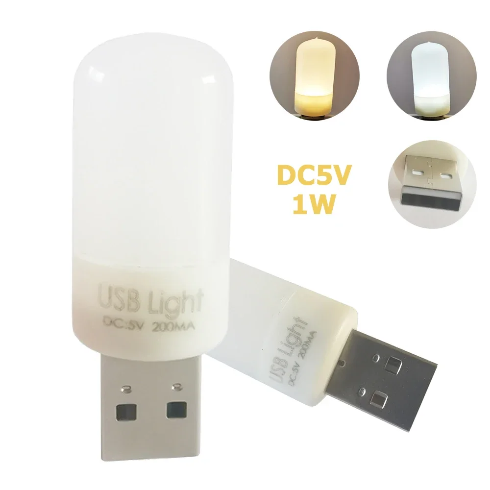 Pop M​ini 1W 5V USB LED Light Bulb 2700-6000K Warm/Cool White LED Desk Lamp Powered By Power Bank Laptop USB LED Filament Light