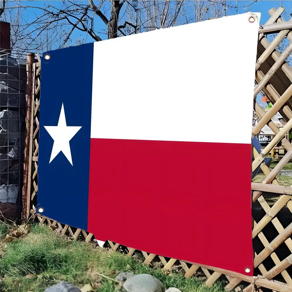 state T-Texas Lone Star Flags Edgeless four-ring hanging decor indoor outdoor compatible easy for hanging display