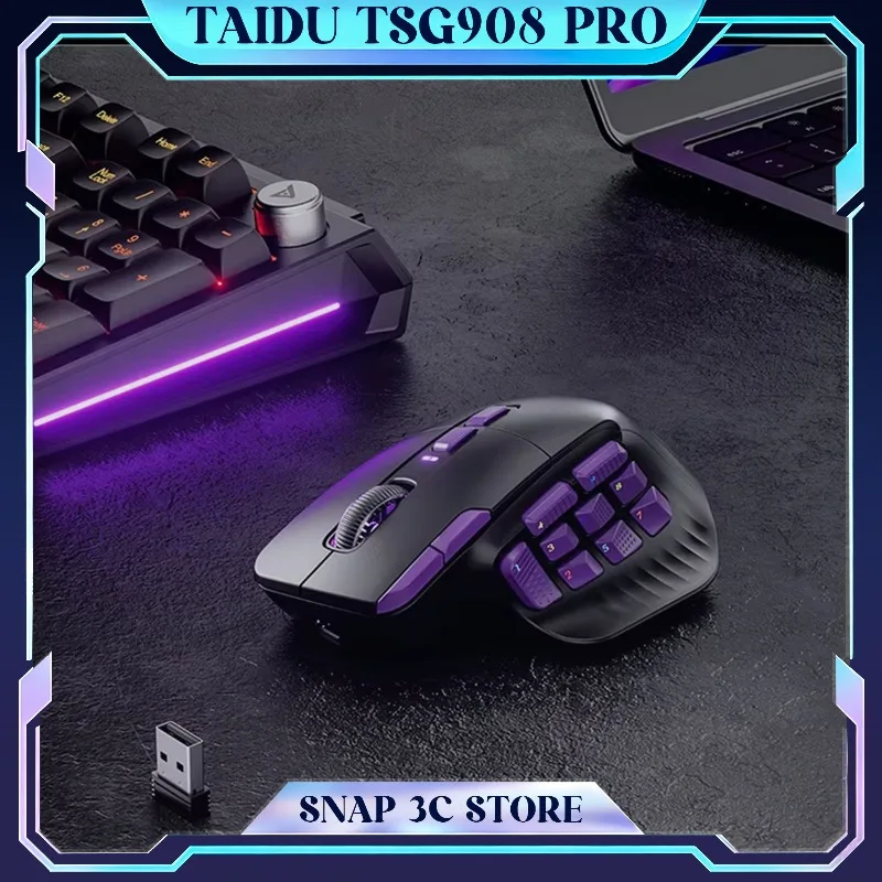 

TAIDU TSG908 PRO Gaming Mouse PAW3950 Sensor Multi-Side Buttons Mice 30000 DPI Magnetic Detachable Back Cover Wired Mouses