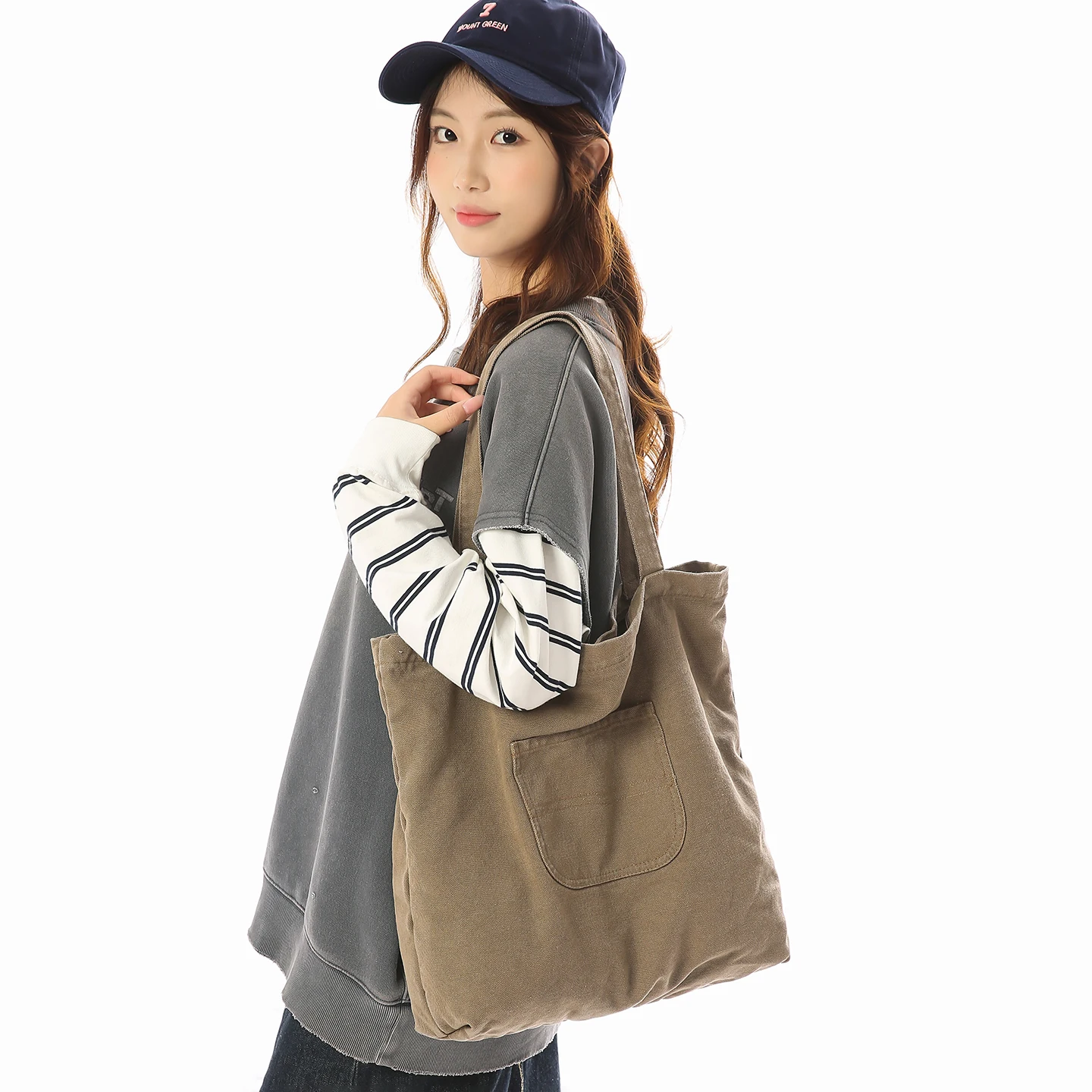 

Solid Canvas Women's Bag Travel Handbag Student Shoulder Bag Vintage Eco Bag Korean Messenger Bag Y2K Tote Bag Durable Pockets