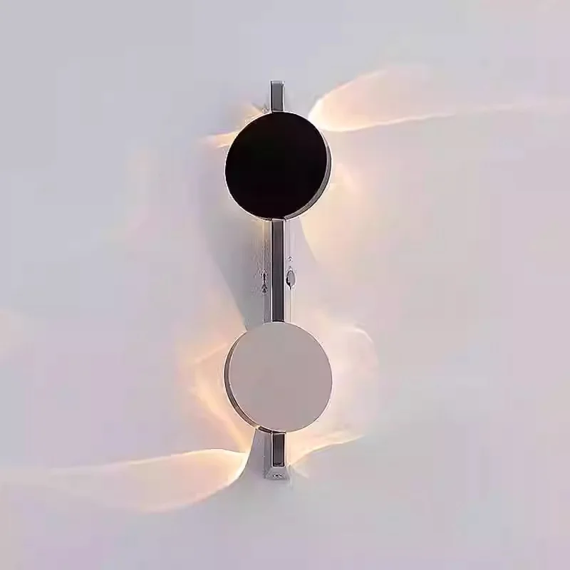 Creative Light and Shadow Wall Light Restaurant Rotating Stainless Steel Bedroom Art Halo Atmosphere Decorative Wall Light