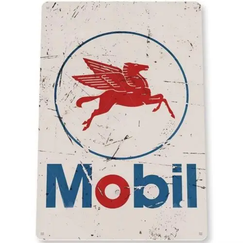 Pegasus Vintage Tin Sign Wall Art Petroliana Garage Decor