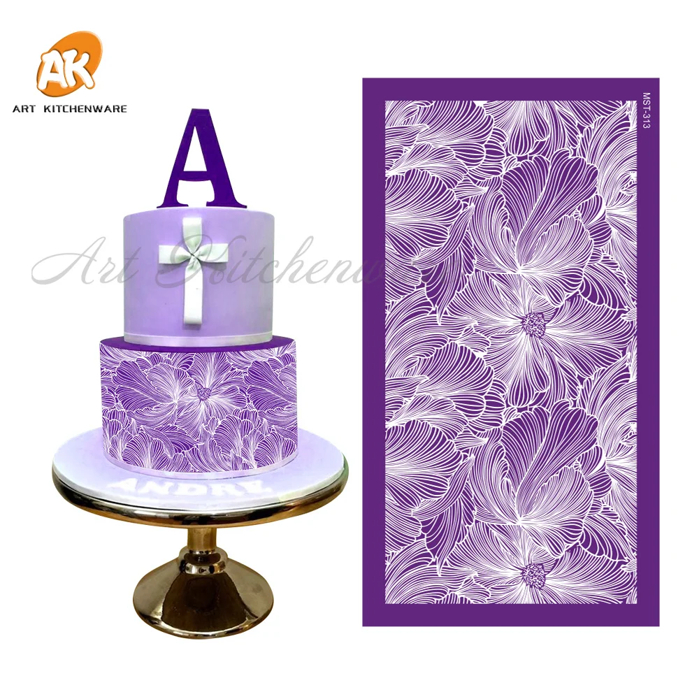 Flower and Garden Mesh Stencil For Wedding Cake Border Stencils Fondant Lace Mould Cake Decorating Tool Cake Mold