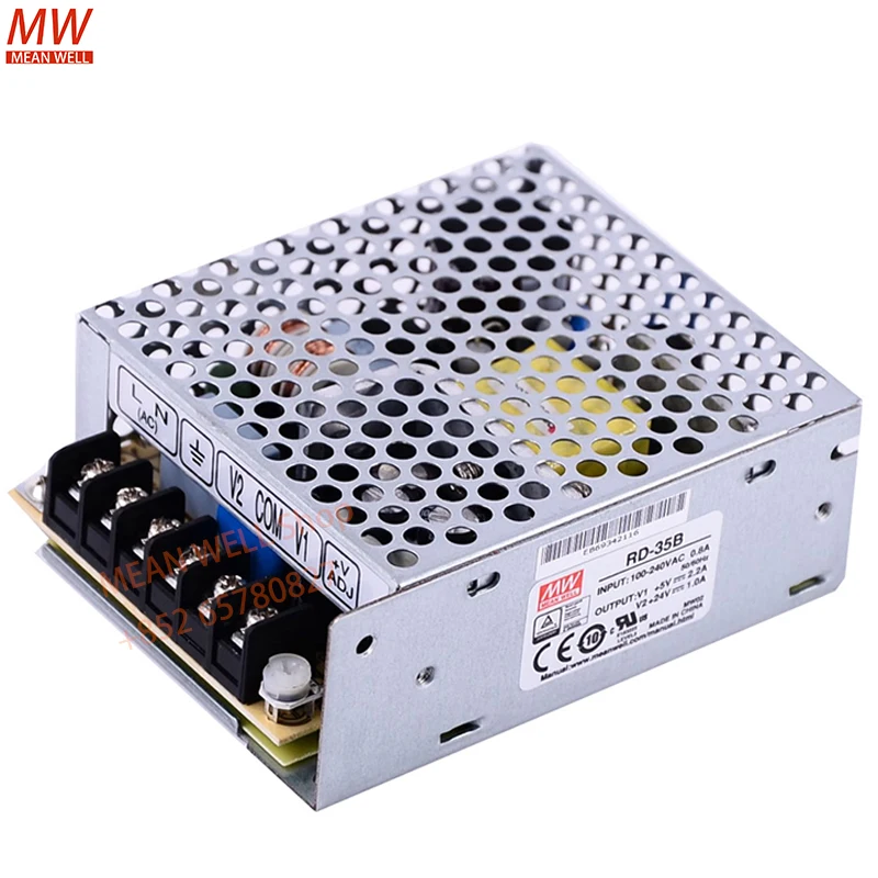 

MEAN WELL 35W RD Dual Output Switching Power Supply RD-35A RD-35B RD-3513 88-264VAC/124-370VDC