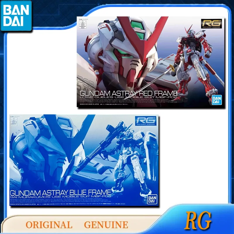 Bandai Original Genuine RG GUNDAM ASTRY BLUE RED FRAME MBF-P03 MBF-P02 Anime Action Figures Toys Gift Assembly Model Ornaments