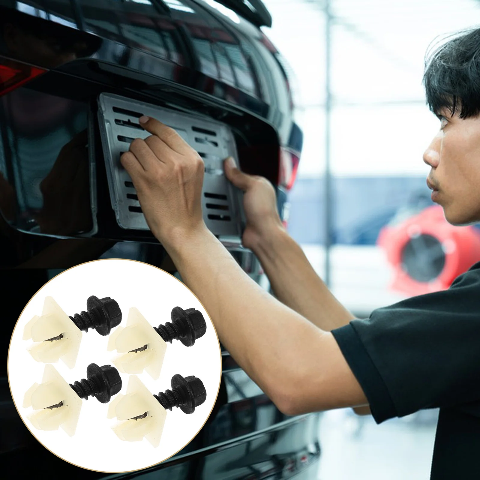 

1 set 1 Set License Plate Frame Screws Clips Mounting Kit Fixing Accessories For Car License Plate Durable Rust-Resistant High