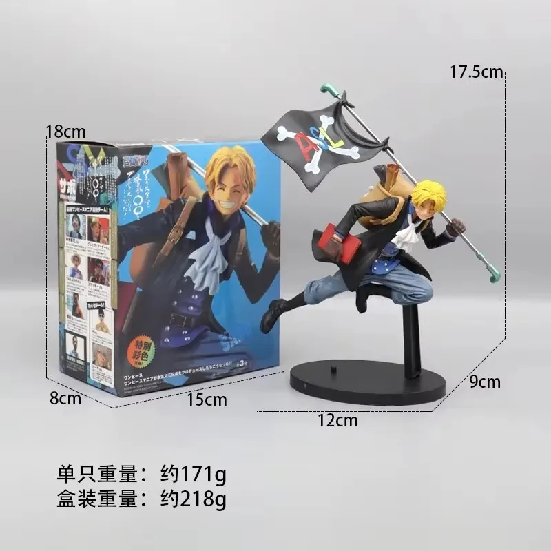 17cm One Piece Anime Figure Running Sabo Backpack Portgas D Ace