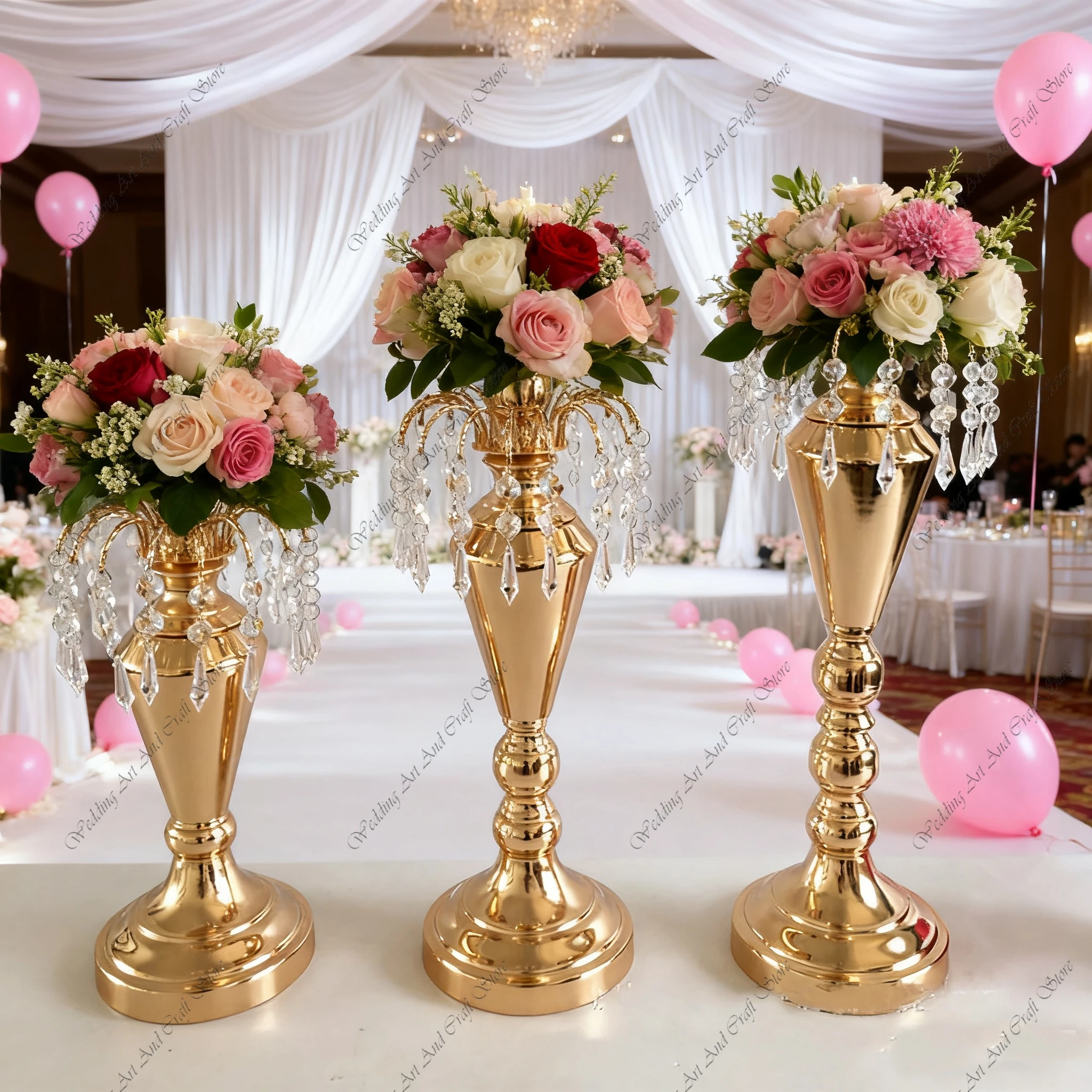 

12pcs 38-45-90cm f30 Crystal Weddings Decoration Table Chandelier Centerpiece Flower Stand for Party Tables Decoration Centerpie