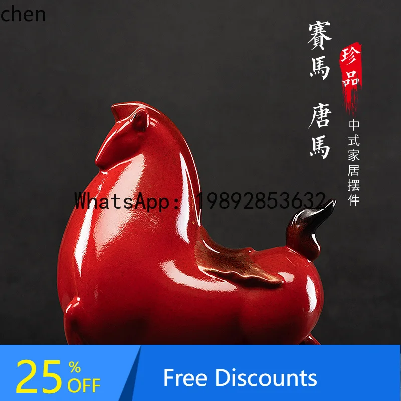 

Creative Wealth-Attracting Ceramic Horse Ornament New Chinese Style Home Living Room Office Study Decoration Craft Gift