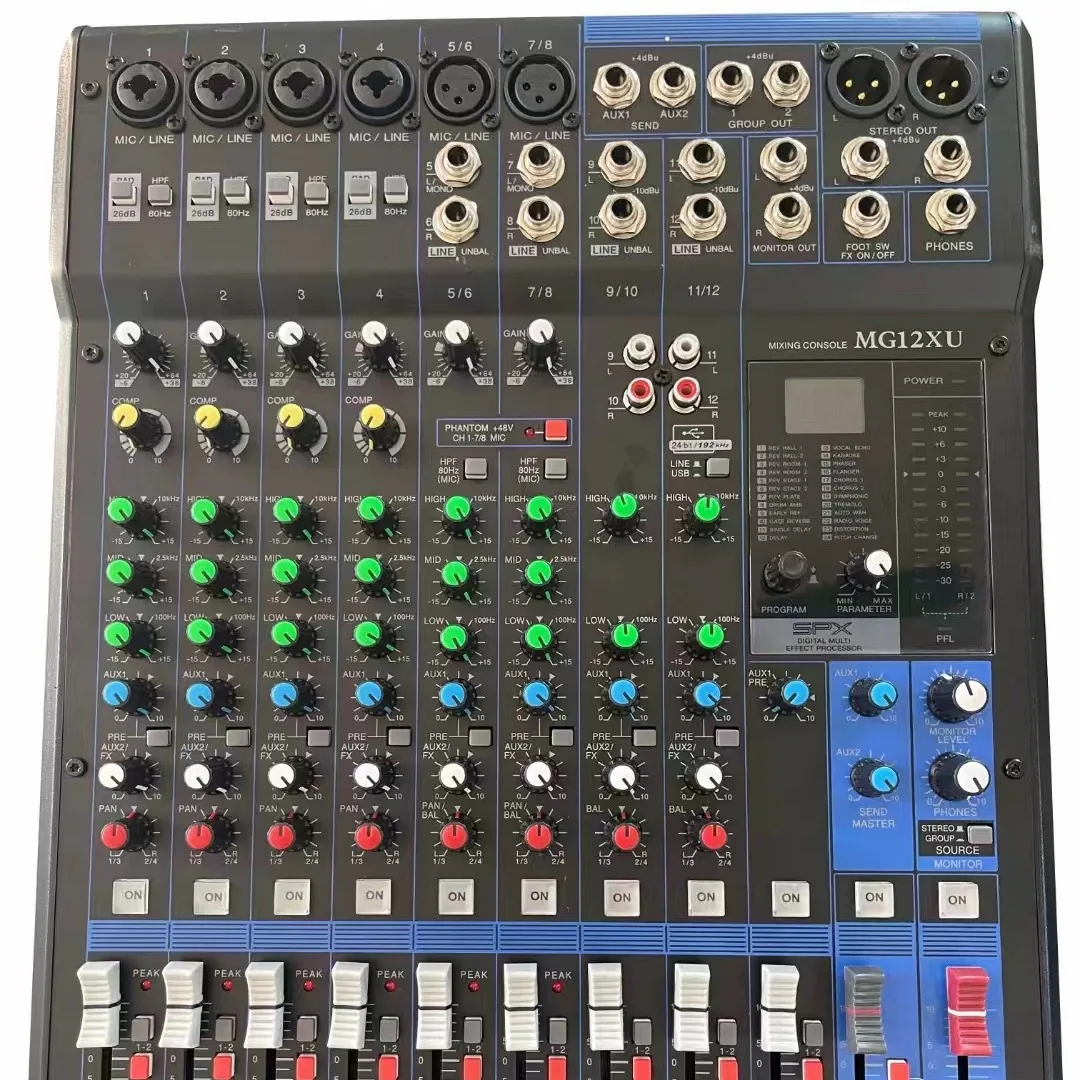 With Bluetooth reverb equalization, suitable for wedding stage performances, outdoor home high-power professional mixer MG16XU