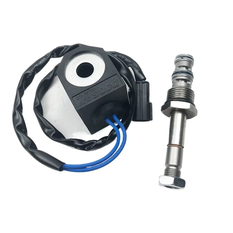 For Doosan daewoo 150 220 225/300 5 7Walking pilot safety lock electromagnetic valve element coil Excavator Parts