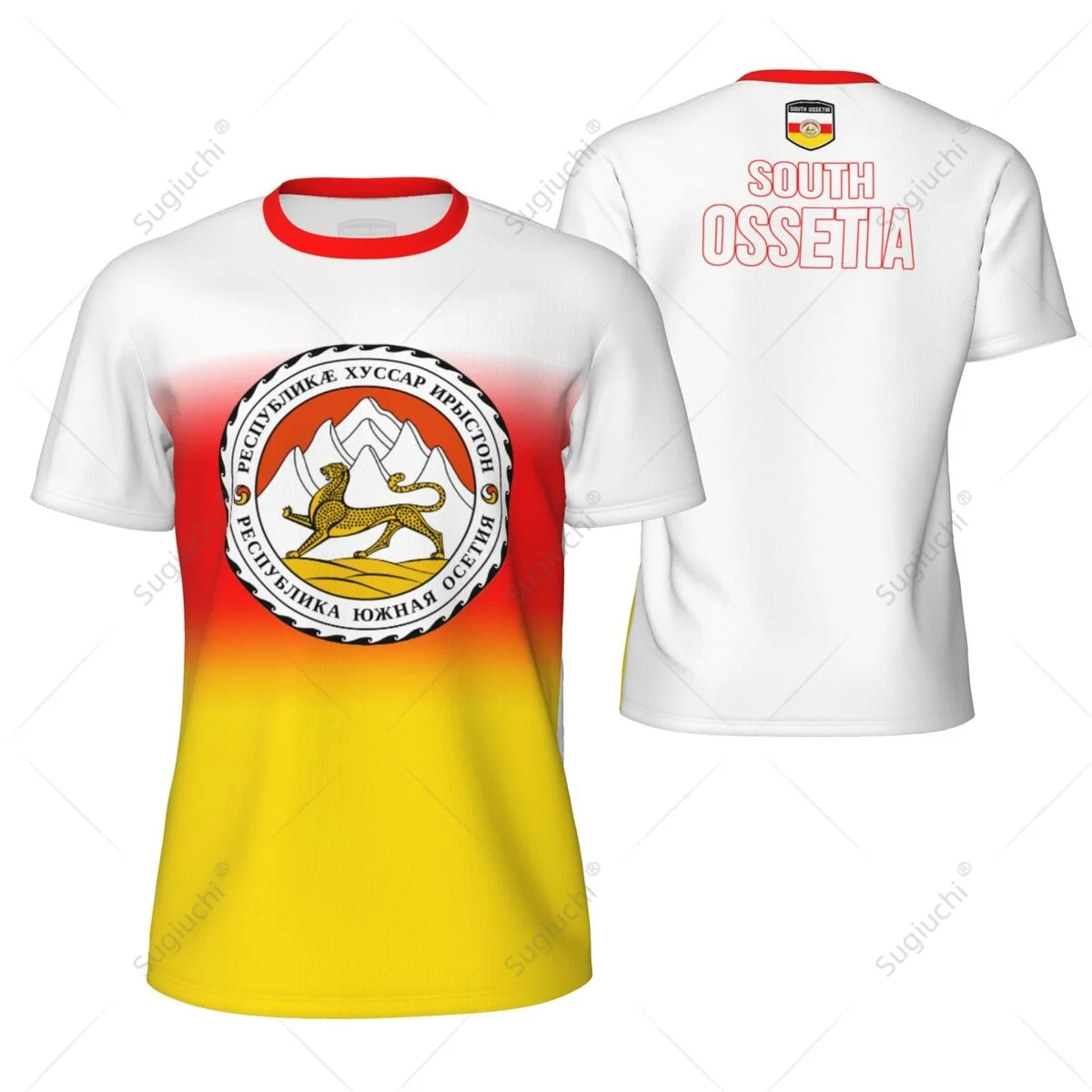 

Sports Mesh T-shirt South Ossetia Flag For Running Bike Soccer Tennis Football Fitness Tees 3D Printed Custom