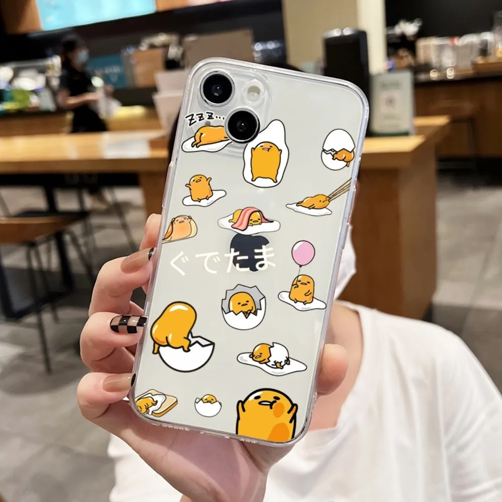 S-Sanrio G-Gudetama Phone Case For Iphone 15 11 13 14 Pro Max 7 8 Plus X Xr Xs Max Se2020 12mini Transparent Cover