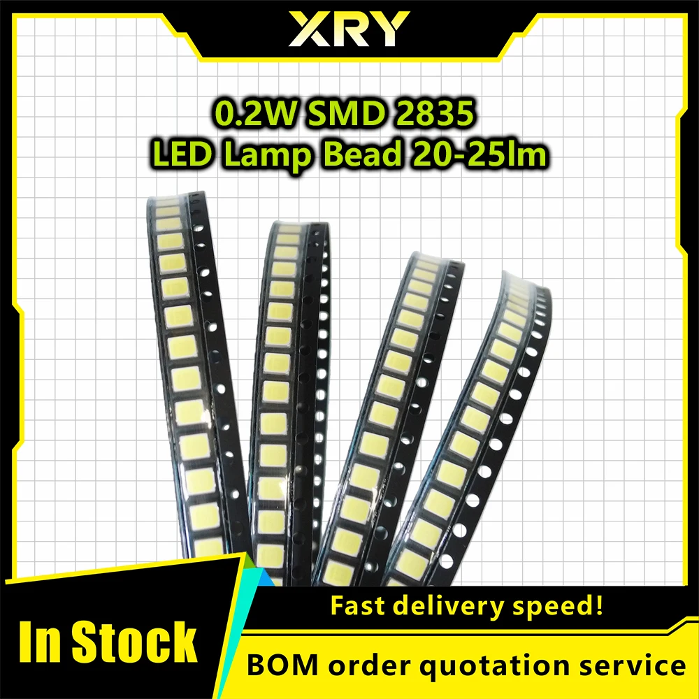 XRY 100PCS 2835 High Voltage SMD LED Beads 6V 9V 18V 36V 0.5W1 Watt High Brightness 2835 Light Emitting Diode