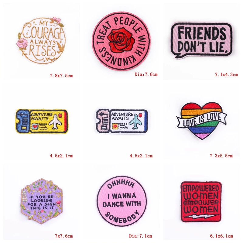 10PCS Cartoon Letter Patch Embroidered Patches DIY Personalized Fashion Letter Patch Iron On Patches For Clothing Sew Sticker