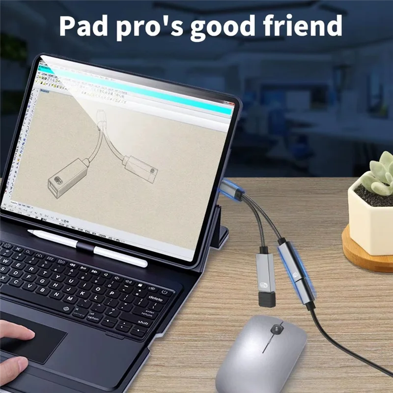 BNVN-2 In 1 PD 60W USB C OTG Charging Adapter Cable Type C To USB 2.0 Data Converter For Ipad  Huawei Xiaomi Laptop