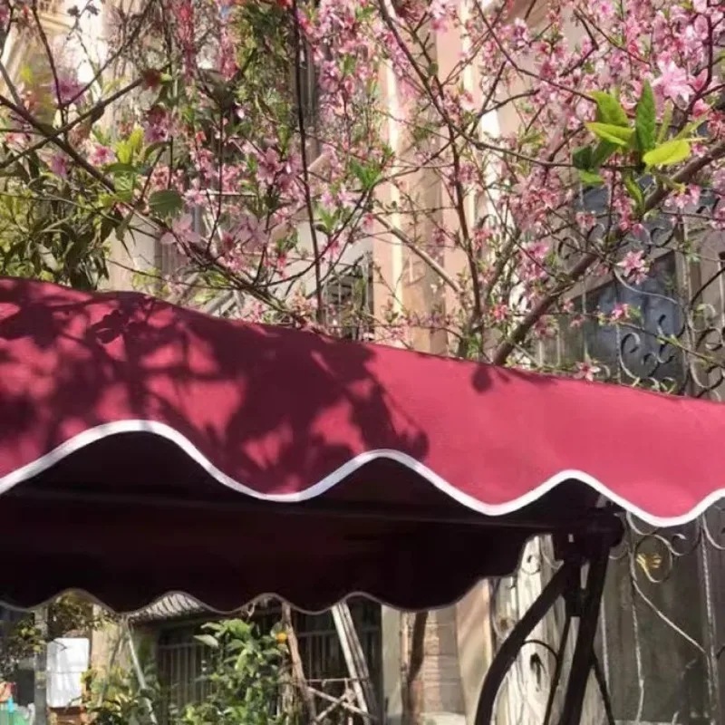 Made Awnings Wave Edge Colorful Telescopic Canopy Hanging Lace Outdoor Balcony Rainproof Sunshade Net Scalloped Cloth