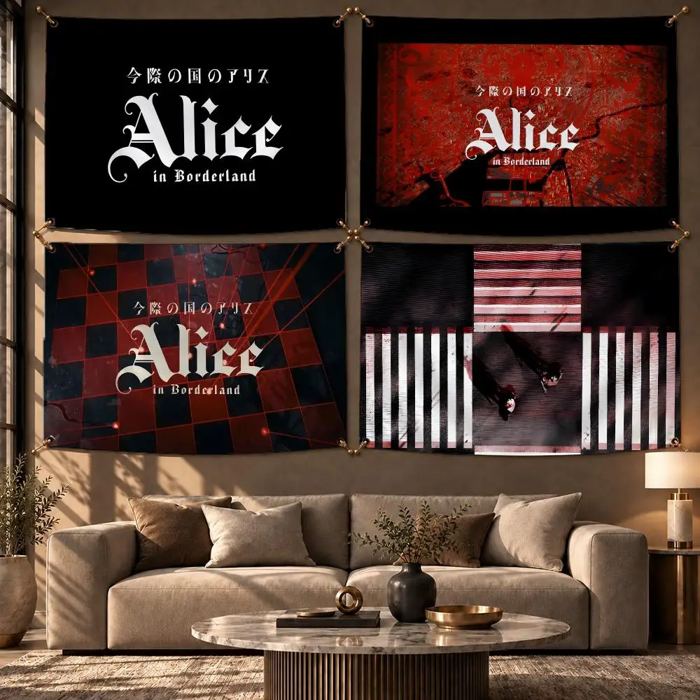 Trending TV Show Alice in Borderland Flags Wall Hanging Flag Banner Home Decor Aesthetic Living Room Bedroom HD Fabric