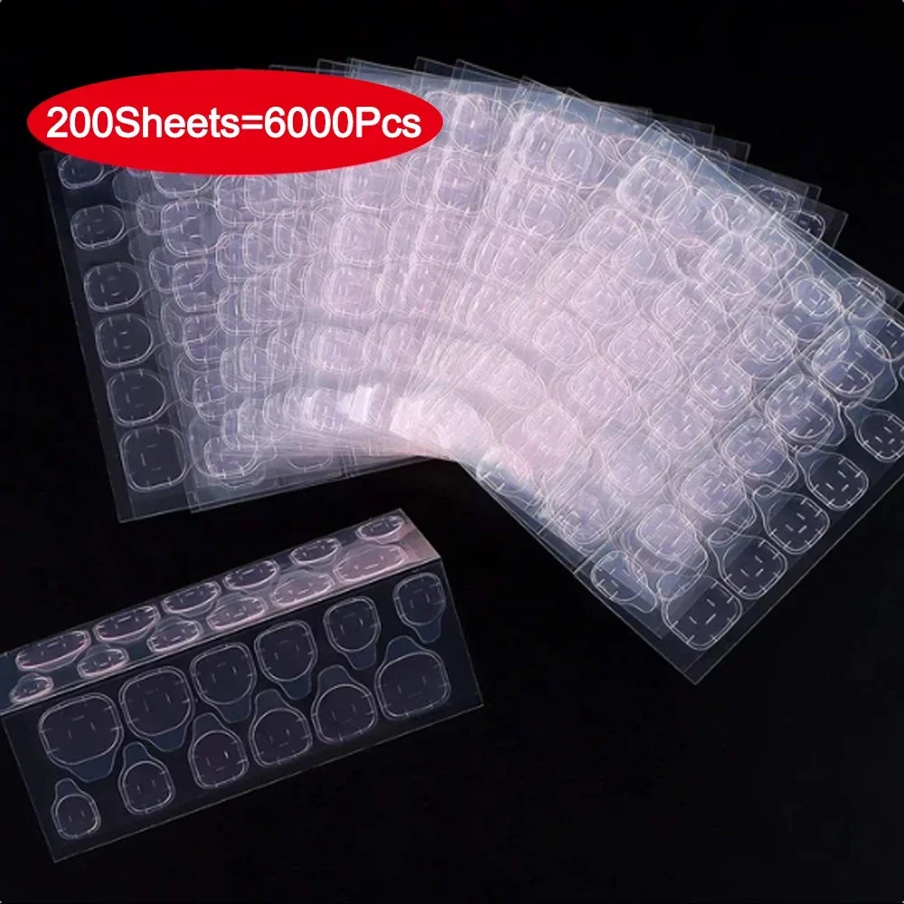 6000Pcs Doppelseitige Nagel Kleber Aufkleber Wasserdicht Atmungsaktiv Transparent Falsche Nagel Kleber Aufkleber Gelee Nagel Tipps DIY Werkzeuge