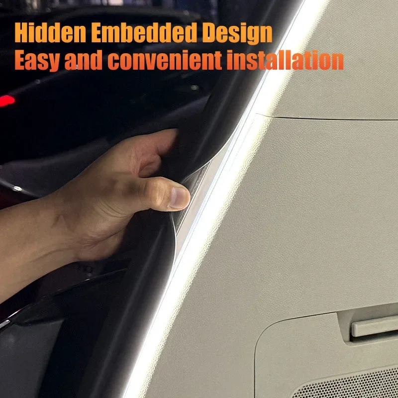 LED سيارة جذع شرائط مصباح عالية السطوع جذع الإضاءة المحيطة مرنة سيليكون LED شرائط مصباح لملحقات ديكور السيارات #5