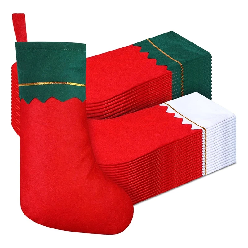 

36 Pcs Christmas Stockings Party Favors Stockings Xmas Decoration Stockings Rustic Christmas Santa Stocking For Holidays