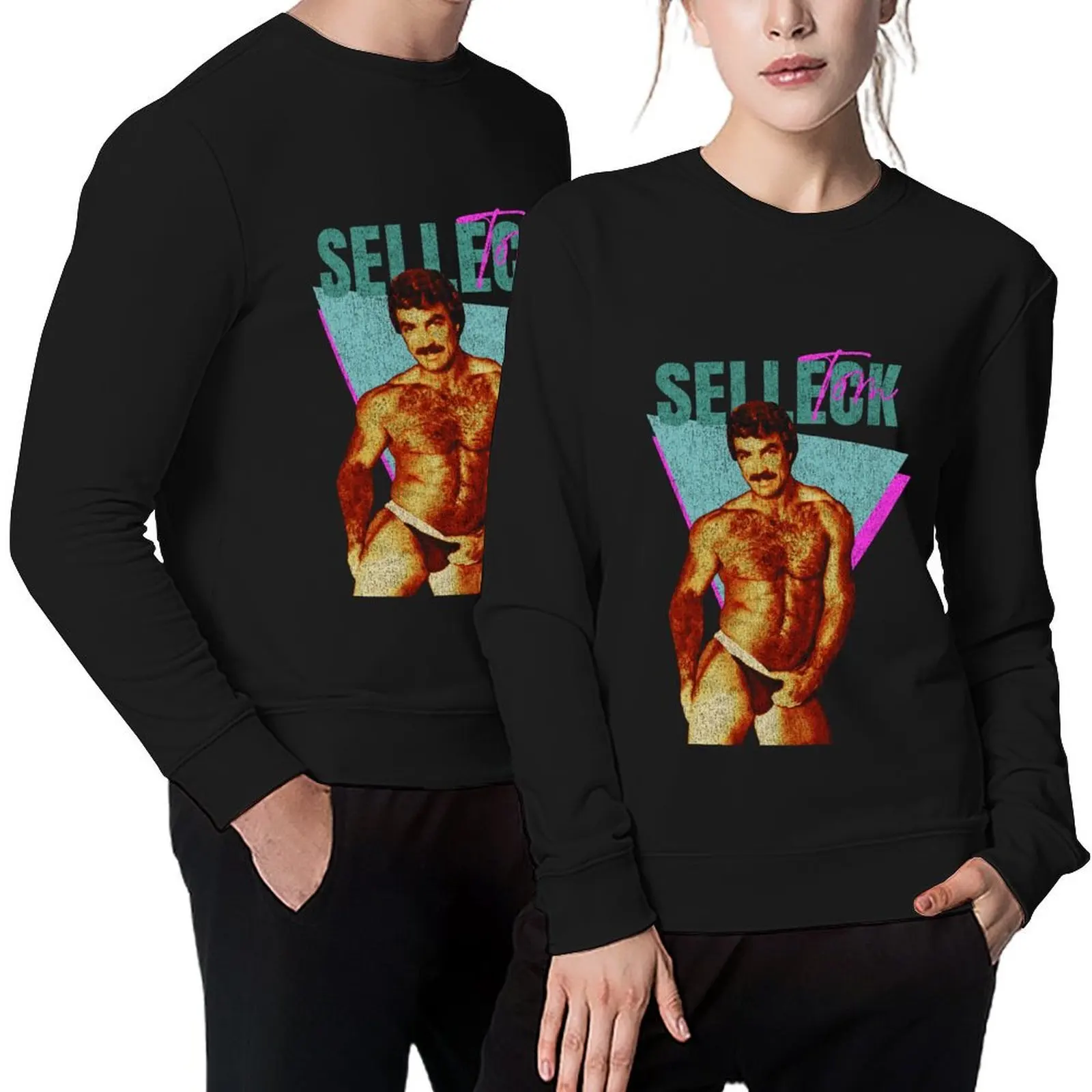 

Vintage Distressed Tom Selleck Pullover blouse clothes for men men's autumn clothes autumn winter man sweatshirt