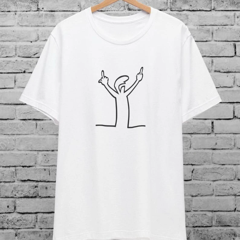 Angry La Linea Unisex T-Shirt for Men Women The Line Osvaldo Vintage Funny Gift 80s Cartoon Summer Casual Comfort Cotton Tees