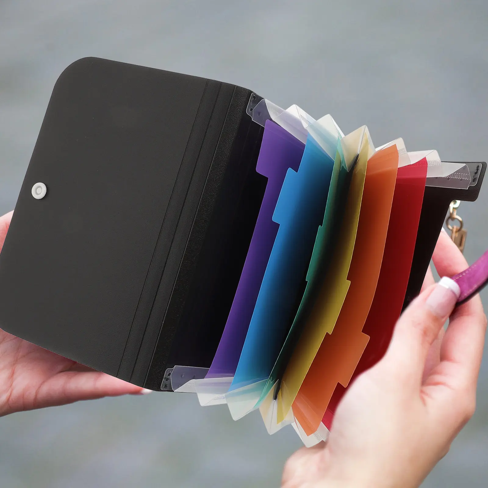 

2Pcs Small Folder Bag Multi-Layer File Accessory for Organizing Documents Receipts Vouchers Ideal for Office School Daily Use