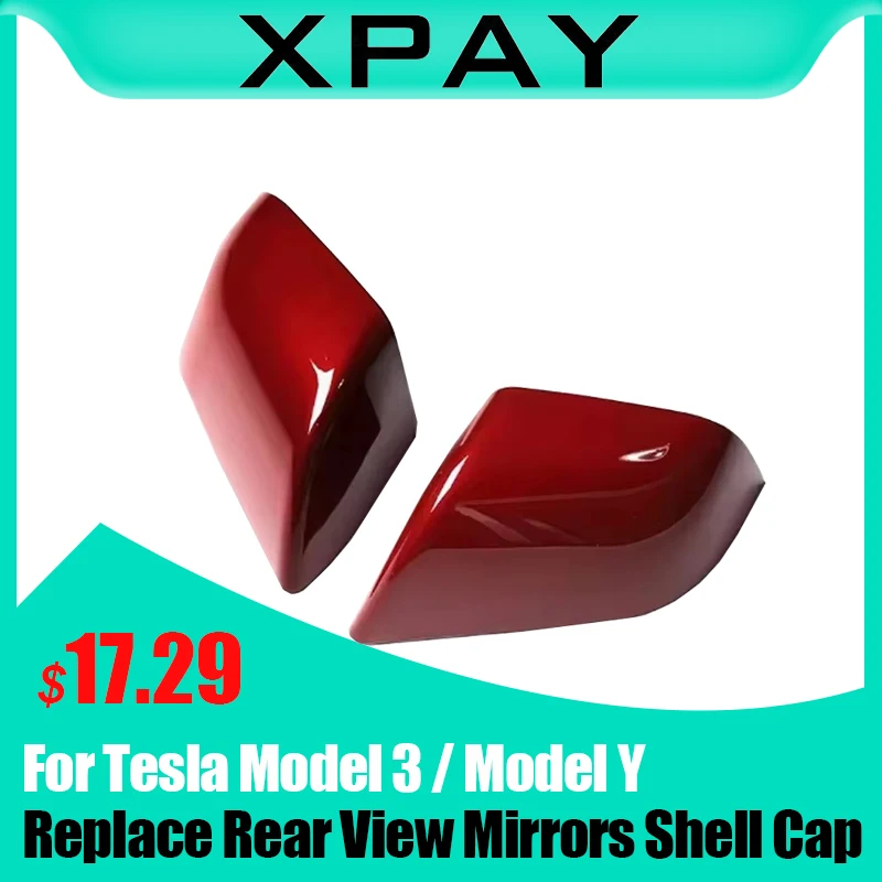 

For Tesla Model 3 / Model Y Replace Rear View Mirrors Shell Cap Housing Wing Door Side Mirror Cover 1 Pair