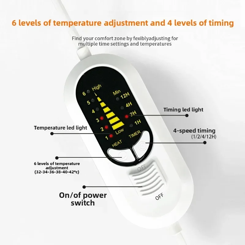 Smart Adjustable Temperature Control Electric Heated Blanket Flannel Fleece Single Double Size Home Use Home Furnishings
