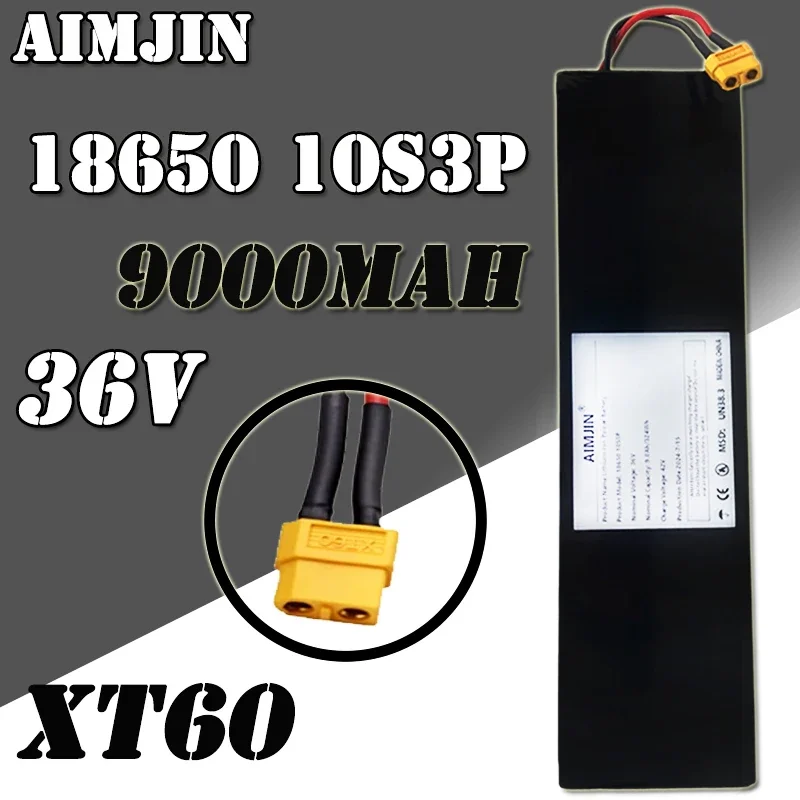 

Upgraded Rechargeable 10S3P 36V 9000mAh 42V Electric Battery Pack 18650 Lithium M365 for XT60+JST plug