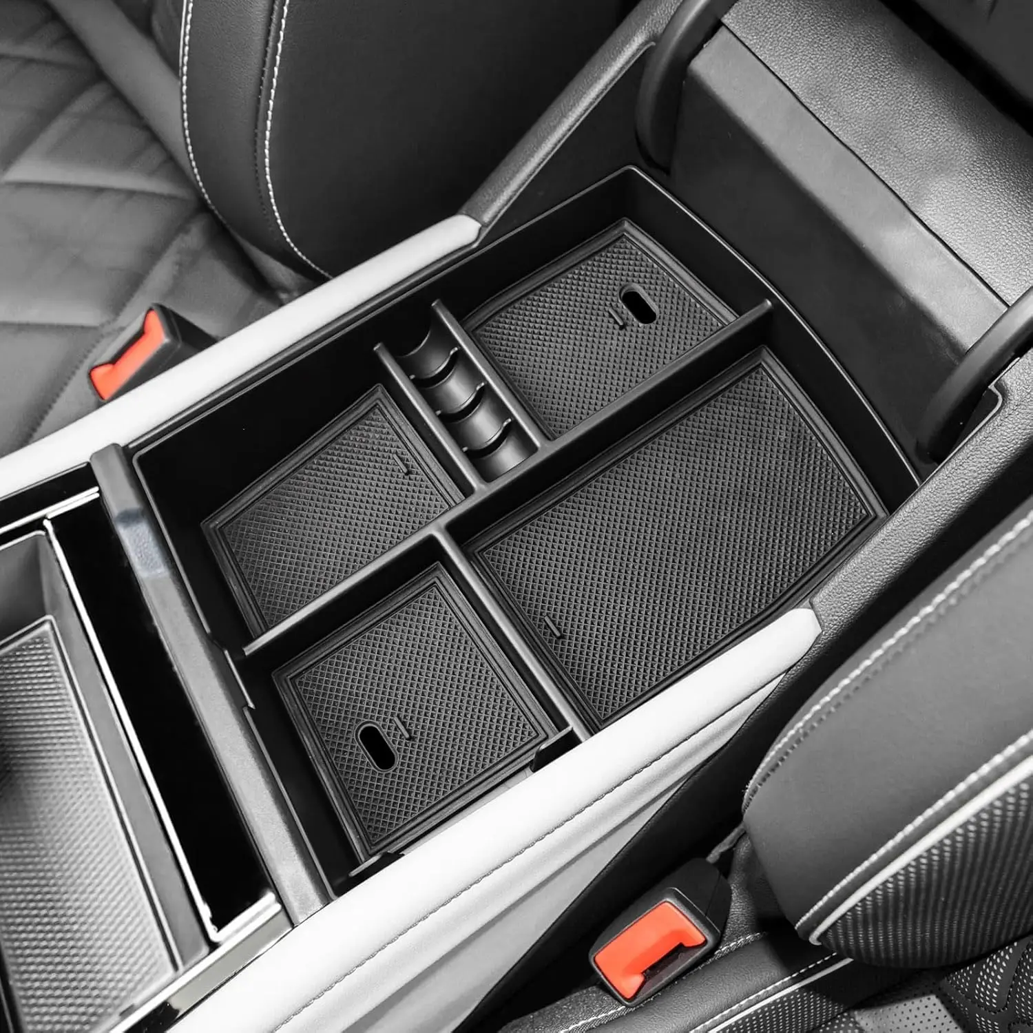 

Tucknbox Lower Center Console Insert Tray for Volkswagen Atlas & Cross Sport 2024 2025 Accessories Floor Car Armrest Storage Box