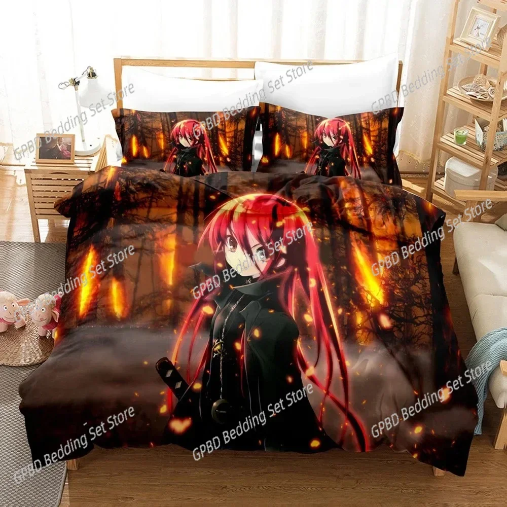 Kawaii Girl Cartoon Shakugan No Shana Comfortable Duvet Cover Pillowcase Bedding Set Children Bedroom Decoration Home Textile